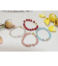 [813599] 팔찌묵주/머사양각꽃체코크리스탈/8mm