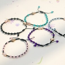 [813566] 팔찌묵주/옥14K로즈골드물고기매듭/4mm / RN