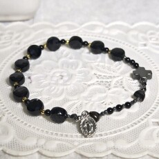 [813610]  팔찌묵주 / 원판 오닉스 남성용