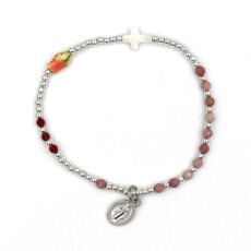 [813607]  팔찌묵주 / 화홍석--4mm